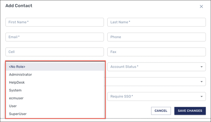 FIgure 2 Company Tab, Add Contact Dialog Box